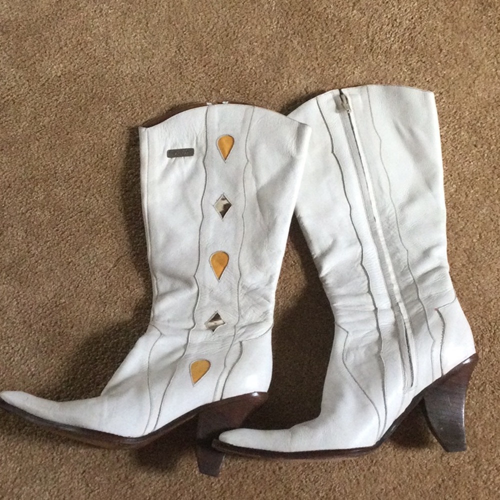 All leather cowboy boots